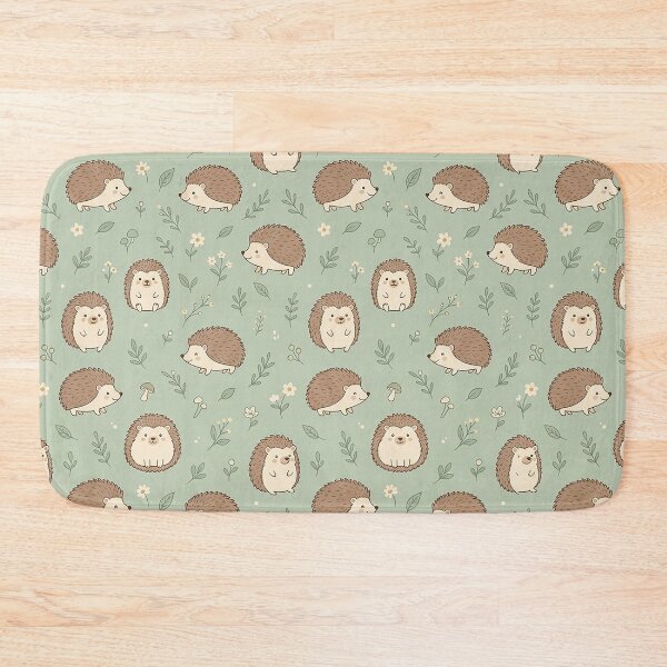 Item preview, Cute Woodland Hedgehogs & Wildfolwers Pattern Design by MNS designed and sold by ashenlocs.