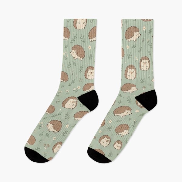 Item preview, Cute Woodland Hedgehogs & Wildfolwers Pattern Design by MNS designed and sold by ashenlocs.