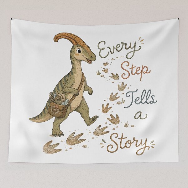 Item preview, Trail Song - Cute Prehistoric Parasaurolophus Dinosaur designed and sold by bapupa.