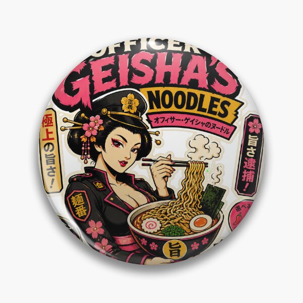 Item preview, Officer Geisha’s Noodles – Retro Japanese Ramen Parody designed and sold by obstinator.