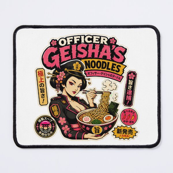 Item preview, Officer Geisha’s Noodles – Retro Japanese Ramen Parody designed and sold by obstinator.