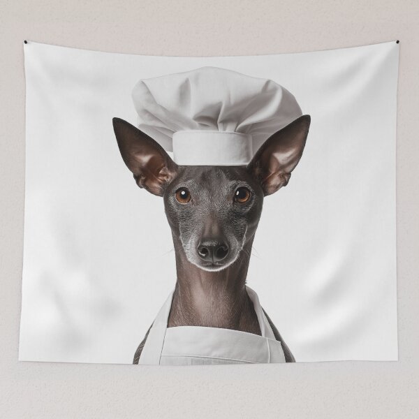 Item preview, American Hairless Terrier Chef Dog Funny Cooking Apron Hat designed and sold by LazyOwlStore.