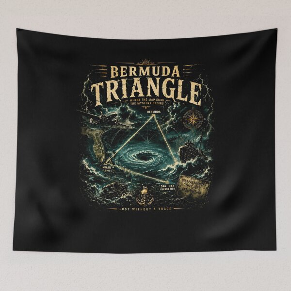 Item preview, Bermuda Triangle Mystery Shirt, Unexplained Ocean Horror Graphic Tee, Lost Without a Trace Vintage Nautical Gift, Comfort Colors designed and sold by Catspeachy.