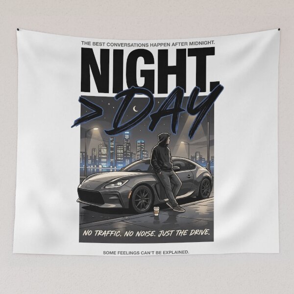 Item preview, Night > Day | Premium Car Enthusiast Streetwear | Night Drive Lifestyle Graphic Tee designed and sold by SAJ Design Studio.