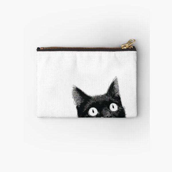 Item preview, Curious Black Cat Peeking in the Dark - Minimalist Tuxedo Cat designed and sold by JossDesign15.
