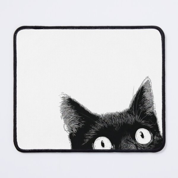 Item preview, Curious Black Cat Peeking in the Dark - Minimalist Tuxedo Cat designed and sold by JossDesign15.