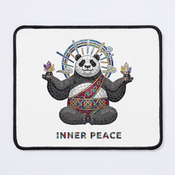 Item preview, Inner Peace Zen Panda - Stained Glass Mosaic Art designed and sold by Shopeon Designs.
