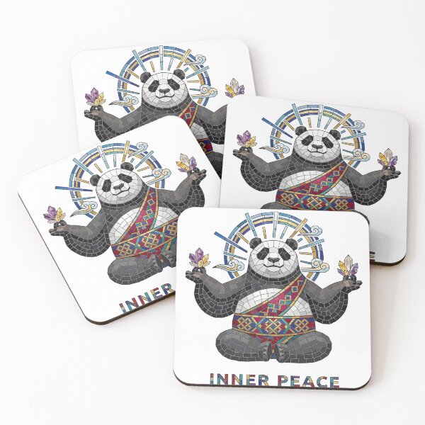 Item preview, Inner Peace Zen Panda - Stained Glass Mosaic Art designed and sold by Shopeon Designs.