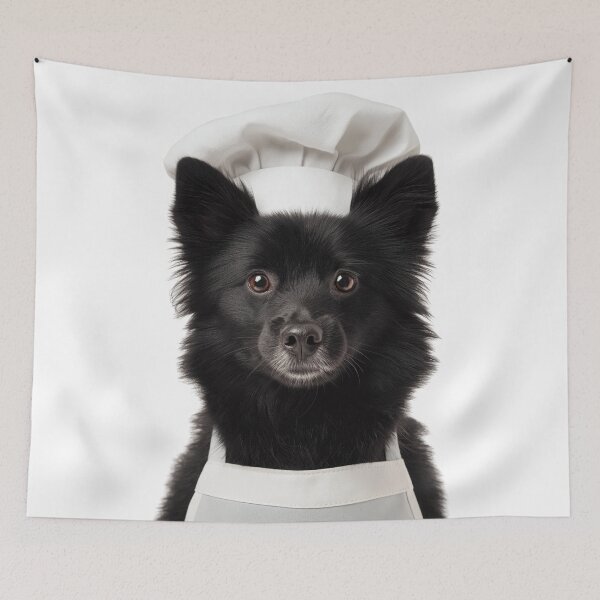 Item preview, Schipperke Chef Dog Funny Cooking Apron Hat Cute Pet Portrait designed and sold by LazyOwlStore.
