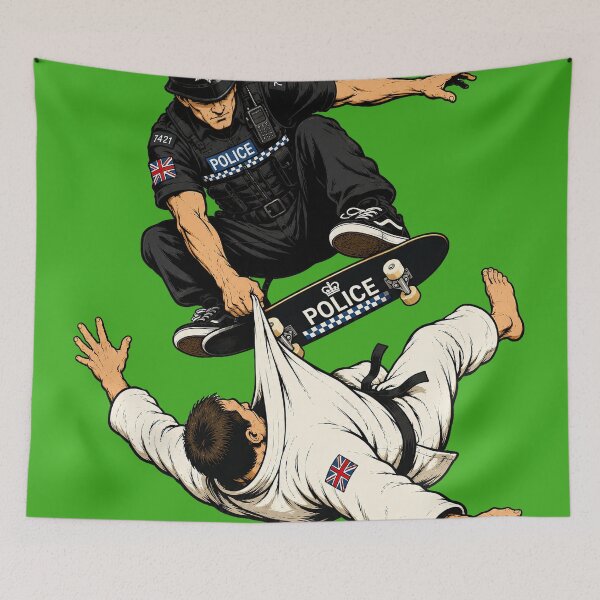 Item preview, Judo Air – British Police Skateboard Martial Arts Cartoon designed and sold by obstinator.