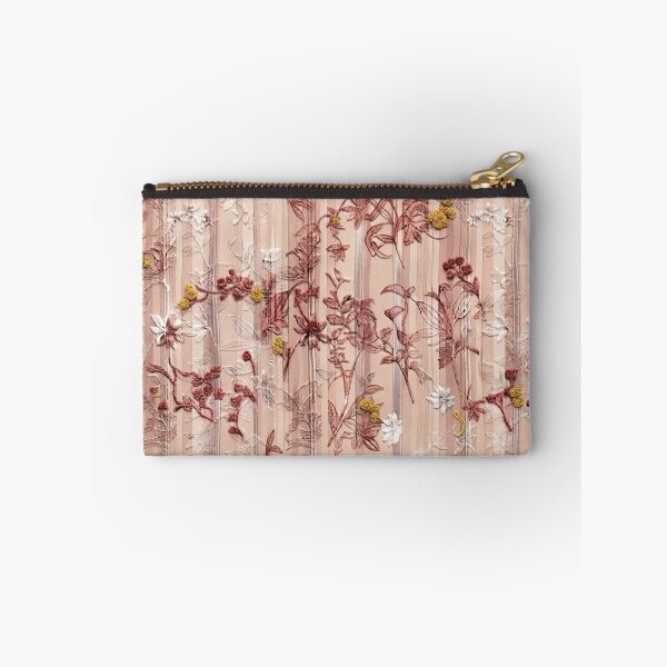 Item preview, Elegant Japanese Pink and Yellow Floral Stripe Pattern designed and sold by Kokeshidreams.