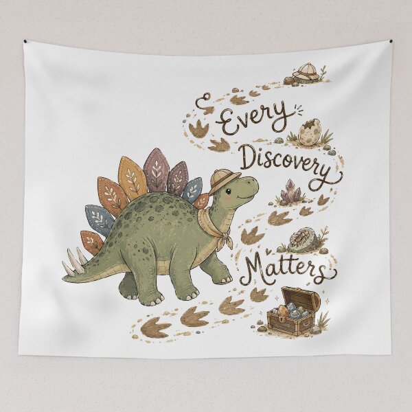 Item preview, Trail Tracker - Cute Prehistoric Stegosaurus Dinosaur designed and sold by bapupa.