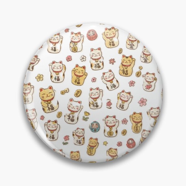 Item preview, Hand-Drawn Lucky Cats Pattern - Cute Japanese Maneki Neko Illustration designed and sold by Kokeshidreams.