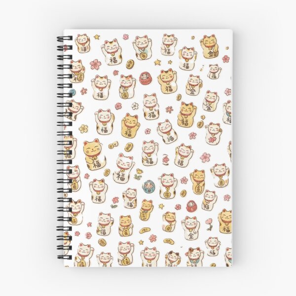 Item preview, Hand-Drawn Lucky Cats Pattern - Cute Japanese Maneki Neko Illustration designed and sold by Kokeshidreams.
