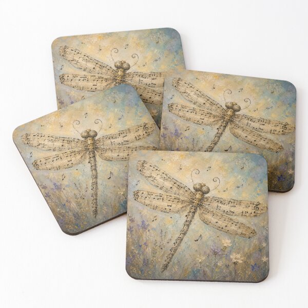 Item preview, Dragonfly Made of Musical Notes designed and sold by ArcaneVisionArt.
