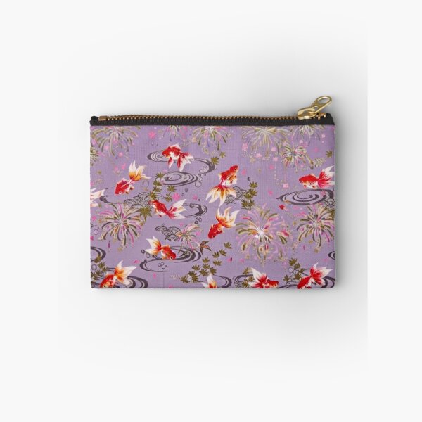 Item preview, Lavender Purple Japanese Goldfish, Fireworks and Ripples - Traditional Yukata Pattern designed and sold by Kokeshidreams.