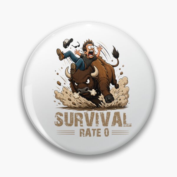 Item preview, SURVIVAL RATE 0  Bison T-Shirt – Funny Animal Attack Meme Graphic Tee designed and sold by Artimax-Studio.