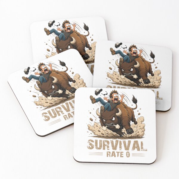 Item preview, SURVIVAL RATE 0  Bison T-Shirt – Funny Animal Attack Meme Graphic Tee designed and sold by Artimax-Studio.