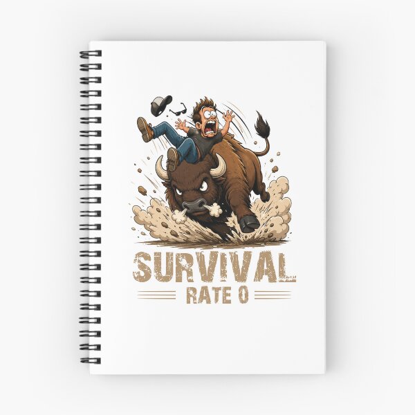 Item preview, SURVIVAL RATE 0  Bison T-Shirt – Funny Animal Attack Meme Graphic Tee designed and sold by Artimax-Studio.