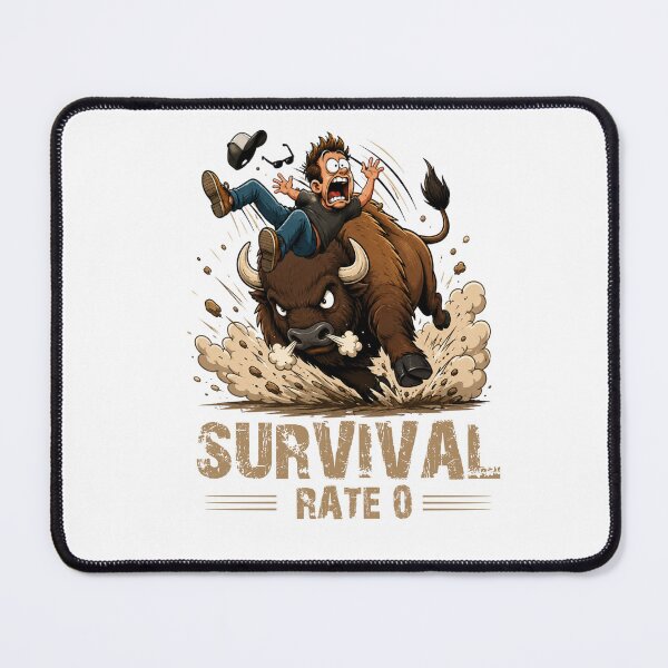 Item preview, SURVIVAL RATE 0 Bison T-Shirt – Funny Animal Attack Meme Graphic Tee designed and sold by Artimax-Studio.