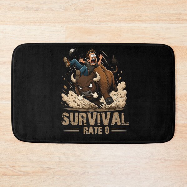 Item preview, SURVIVAL RATE 0  Bison T-Shirt – Funny Animal Attack Meme Graphic Tee designed and sold by Artimax-Studio.