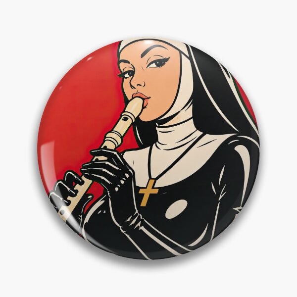 Item preview, Recorder Nun – Retro Punk Nun Playing Flute designed and sold by obstinator.