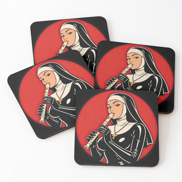 Item preview, Recorder Nun – Retro Punk Nun Playing Flute designed and sold by obstinator.