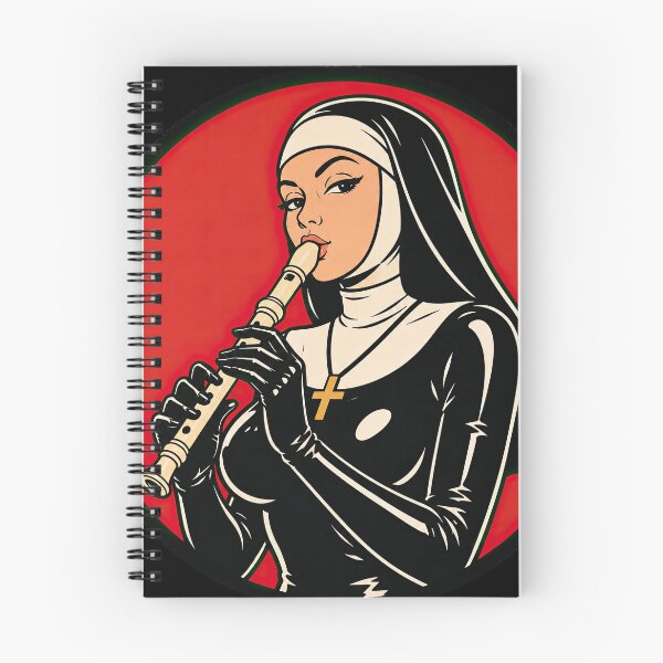 Item preview, Recorder Nun – Retro Punk Nun Playing Flute designed and sold by obstinator.