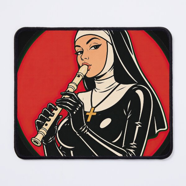 Item preview, Recorder Nun – Retro Punk Nun Playing Flute designed and sold by obstinator.