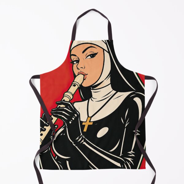 Item preview, Recorder Nun – Retro Punk Nun Playing Flute designed and sold by obstinator.