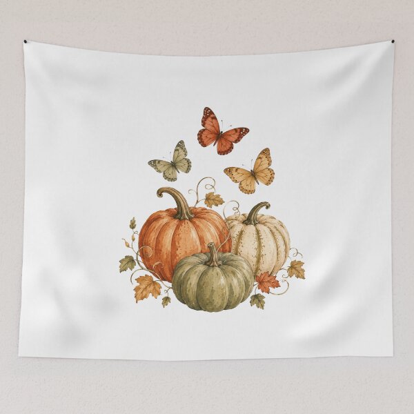 Item preview, Butterflies and Pumpkins Autumn Butterfly Art designed and sold by DreamelleStudio.