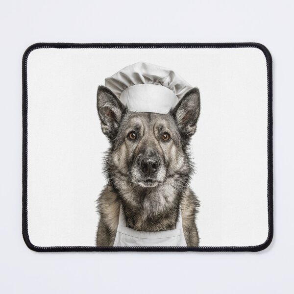 Item preview, Norwegian Elkhound Chef Dog Funny Cooking Apron Hat Cute Pet Portrait designed and sold by LazyOwlStore.