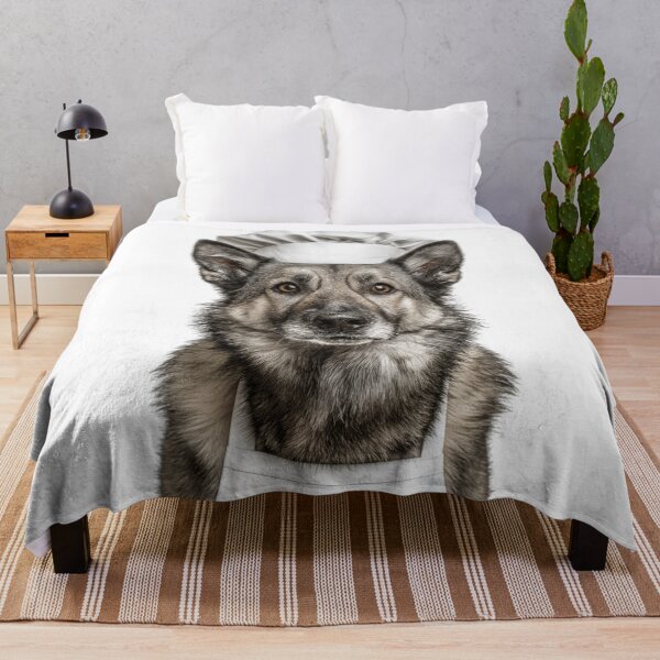 Item preview, Norwegian Elkhound Chef Dog Funny Cooking Apron Hat Cute Pet Portrait designed and sold by LazyOwlStore.