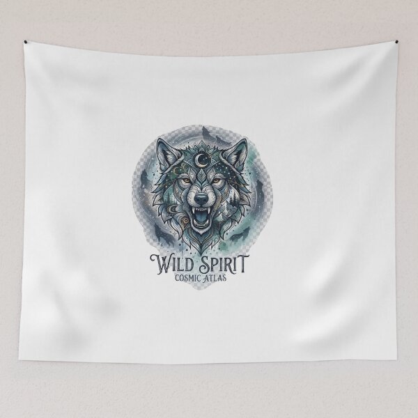 Item preview, Wild Spirit Cosmic Atlas - Mystical Wolf Graphic Streetwear designed and sold by johnExpress02.