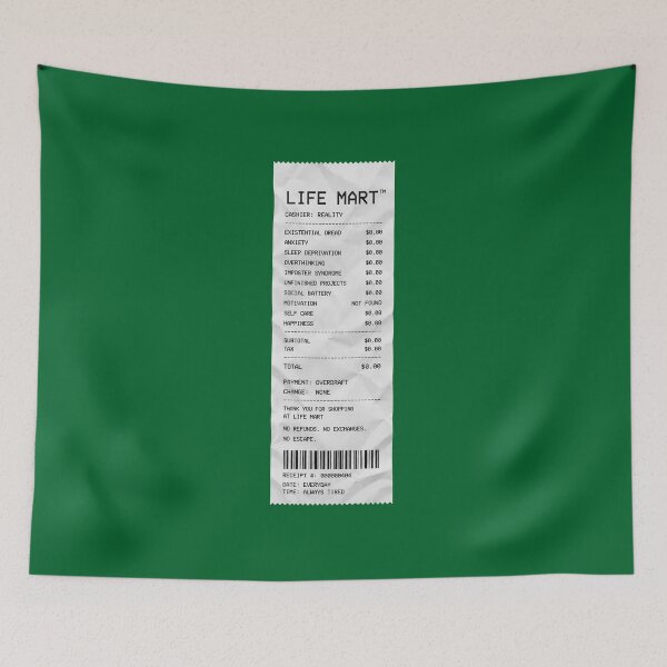 Item preview, Life Mart Grocery Receipt Funny Mental Health Meme designed and sold by Bhinfy.