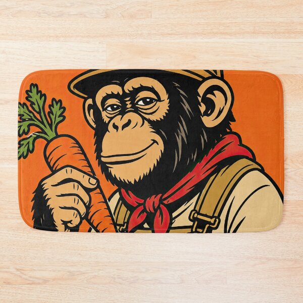 Item preview, Chimpanzee Miner with Carrot – Funny Retro Cartoon designed and sold by obstinator.