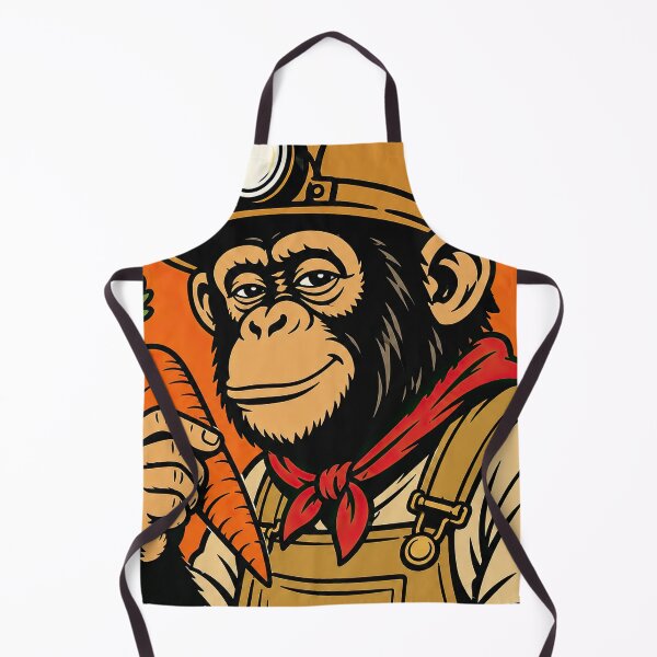 Item preview, Chimpanzee Miner with Carrot – Funny Retro Cartoon designed and sold by obstinator.