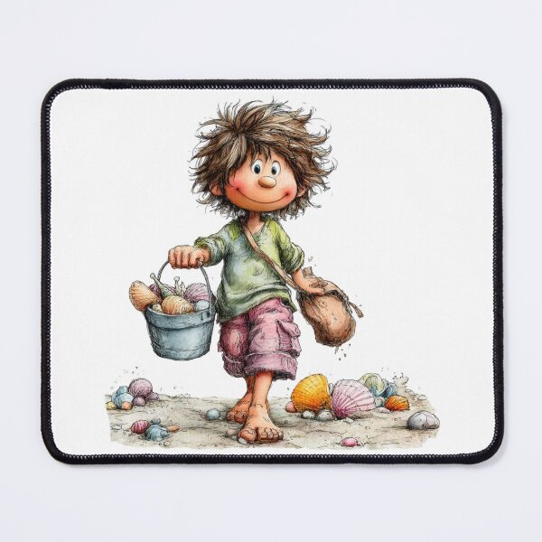 Item preview, Cute boy with seashells – whimsical design designed and sold by aliencharm.