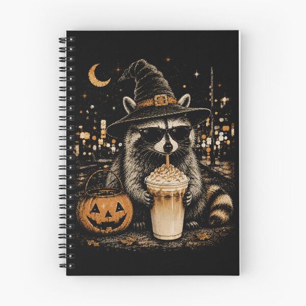 Item preview, Raccoon Drinking Apple Crisp Oatmilk Macchiato Fall Coffee designed and sold by DesignsByAnett.
