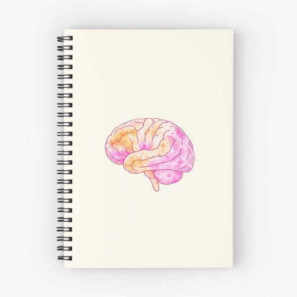 Item preview, Pink and orange brain art designed and sold by The Migraine Enlightenment.