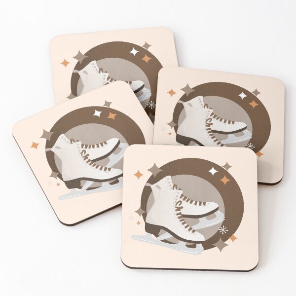 Item preview, Ice Skates retro bubble badge - vintage sepia tones designed and sold by Home Cyn Home.