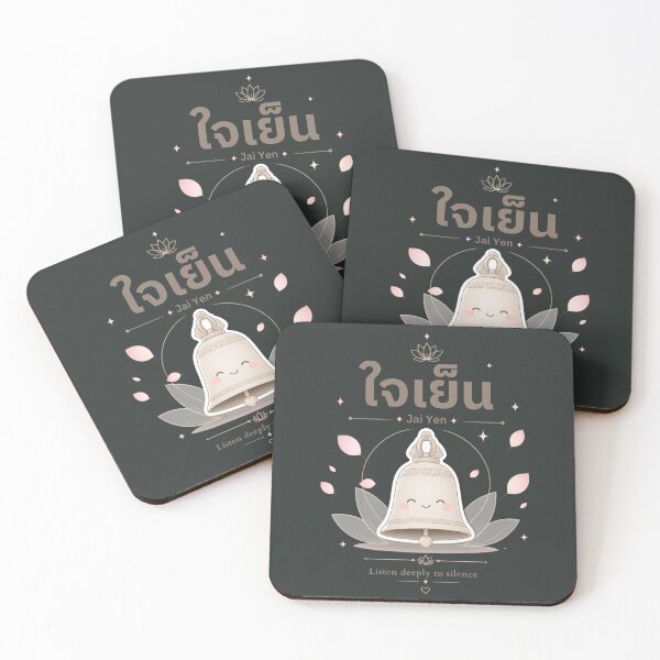 Item preview, Jai Yen | Listen to Silence – Cute Thai Zen Bell Illustration Thai Design | Soft Thailand™ designed and sold by CosmicQuietStudio.