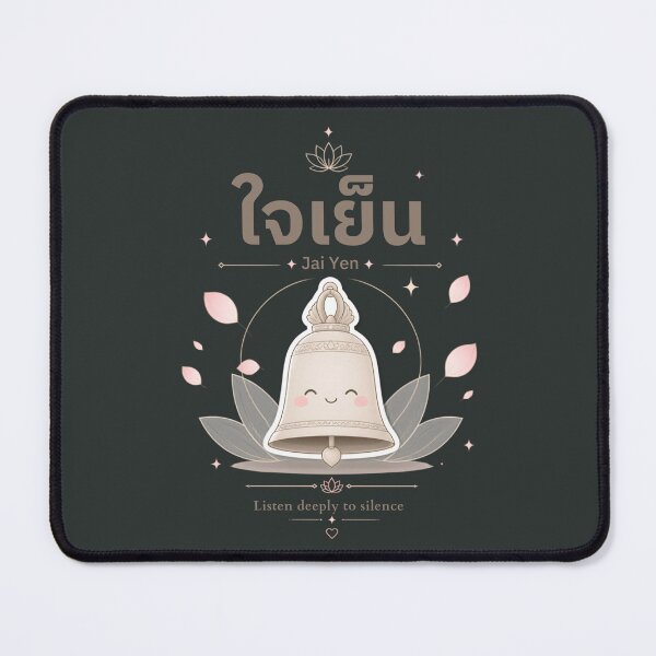 Item preview, Jai Yen | Listen to Silence – Cute Thai Zen Bell Illustration Thai Design | Soft Thailand™ designed and sold by CosmicQuietStudio.