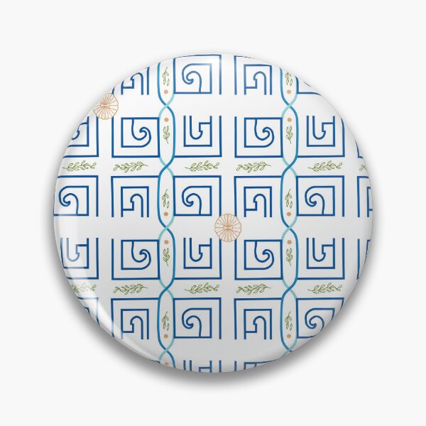 Item preview, Aegean Greek Key Pattern – Blue White Mediterranean Meander Geometric Coastal Design designed and sold by Tamas Das.