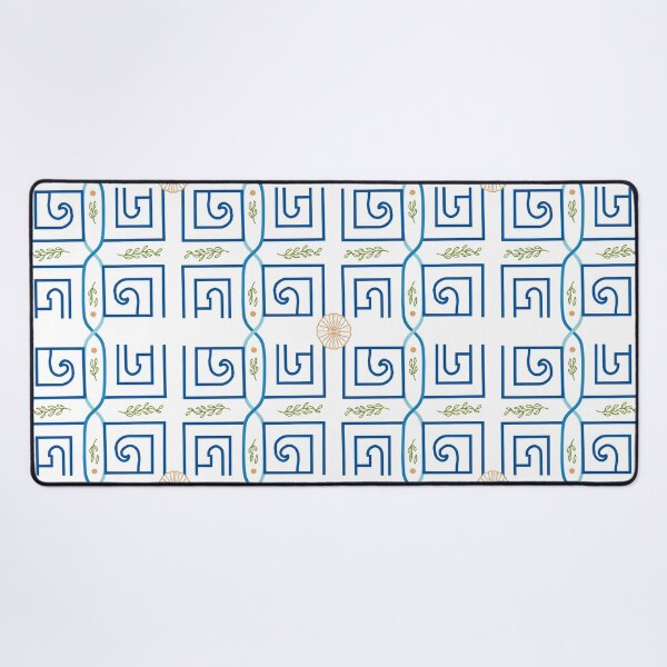 Item preview, Aegean Greek Key Pattern – Blue White Mediterranean Meander Geometric Coastal Design designed and sold by Tamas Das.