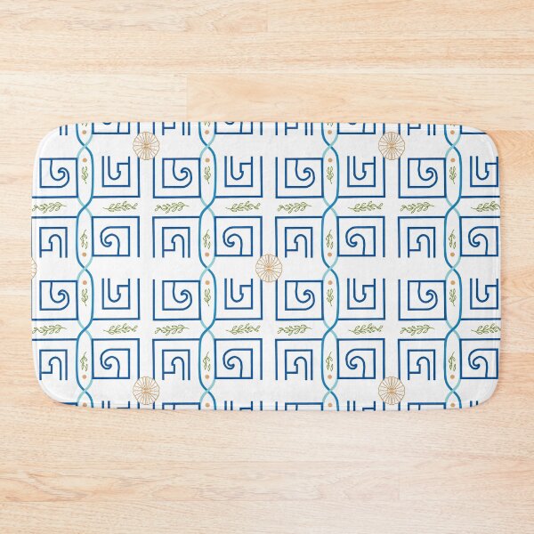 Item preview, Aegean Greek Key Pattern – Blue White Mediterranean Meander Geometric Coastal Design designed and sold by Tamas Das.