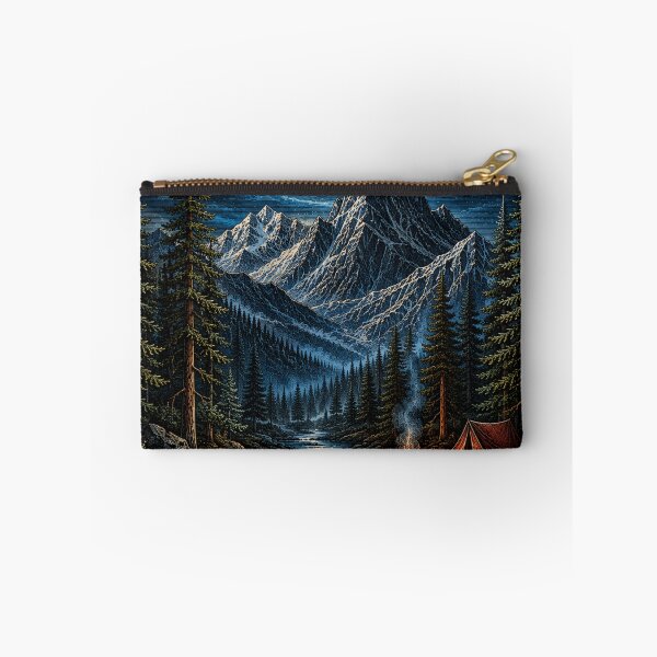Item preview, Moonlit Mountain Wilderness – Vintage Adventure Landscape designed and sold by TeeVibeHaus.