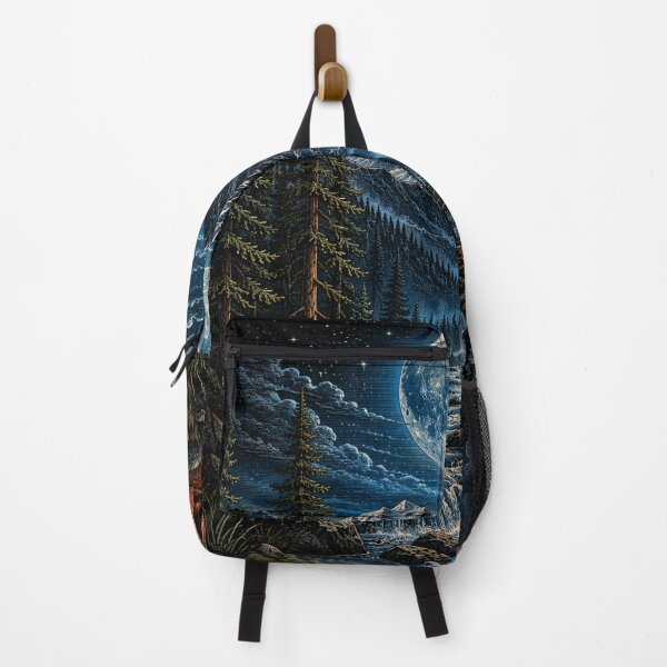 Item preview, Moonlit Mountain Wilderness – Vintage Adventure Landscape designed and sold by TeeVibeHaus.