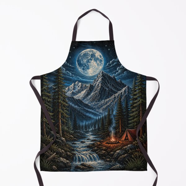 Item preview, Moonlit Mountain Wilderness – Vintage Adventure Landscape designed and sold by TeeVibeHaus.