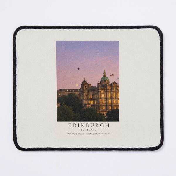 Item preview, Edinburgh Scotland at Dusk Travel Poster – Historic Architecture & Evening Cityscape designed and sold by Wandered North.